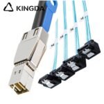 PCIE MINI SAS SFF-8644 36P to 4X right angle 90 degree SATA 7P female with spring Server Connection Cable - Image 2
