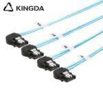 PCIE MINI SAS SFF-8644 36P to 4X left turn left bend SATA 7P female with spring Server Connection Cable - Image 2