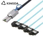 PCIE MINI SAS SFF-8088 26P to 4 left turn left bend SATA 7P Server Connection Cable - Image 3
