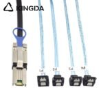 PCIE MINI SAS SFF-8088 26P to 4 right angle 90 degree SATA 7P Server Connection Cable - Image 4