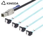 PCIE MINI SAS SFF-8644 36P to 4X right angle 90 degree SATA 7P female with spring Server Connection Cable - Image 3