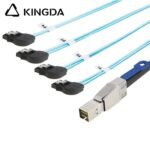 PCIE MINI SAS SFF-8644 36P to 4X right turn right bend SATA 7P female with spring Server Connection Cable - Image 2