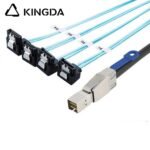 PCIE MINI SAS SFF-8644 36P to 4X right angle 90 degree SATA 7P female with spring Server Connection Cable - Image 6