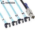 PCIE MINI SAS SFF-8644 36P to 4X right angle 90 degree SATA 7P female with spring Server Connection Cable - Image 5