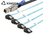 PCIE MINI SAS SFF-8644 36P to 4X left turn left bend SATA 7P female with spring Server Connection Cable - Image 5