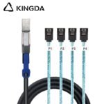 PCIE MINI SAS SFF-8644 36P to 4X SATA 7P female with spring Server Connection Cable