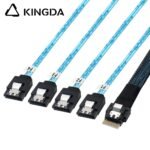 Slim SAS SFF 8654 4I (38P) to 4 SATA 7P female High speed data Connection Cable - Image 5