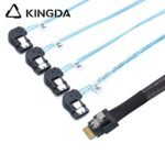 Slim SAS SFF 8654 4I (38P) to 4 left turn left bend SATA 7P female High speed data Connection Cable - Image 6