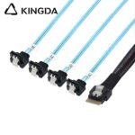 Slim SAS SFF 8654 4I (38P) to 4 right angle 90-degree SATA 7P female High speed data Connection Cable - Image 5