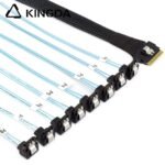 Slim SAS SFF 8654 8I (74P) to 8 right angle 90-degree SATA 7P female High speed data Connection Cable - Image 6