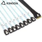 Fully enclosed anti-slip insertion anti-tilt insertion Slim SAS SFF 8654 8I (74P) to 8 SATA 7P female High speed data Connection Cable - Image 5