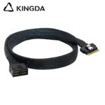 Slim SAS SFF 8654 8I (74P) to dual port SFF 8643 High speed data Connection Cable