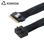 Slim SAS SFF 8654 8I (74P) to dual port SFF 8643 High speed data Connection Cable - Image 6