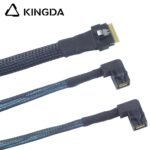 Slim SAS SFF 8654 8I (74P) to dual right turn right bend SFF 8643 High speed data Connection Cable - Image 6