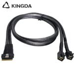 Slim SAS SFF 8654 8I (74P) to dual SFF 8643 High speed data Connection Cable