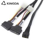 Mini SAS HD dual SFF-8643 to 2X SFF 8639 U.2 with power 4P High Speed Server Internal Connection cable - Image 3