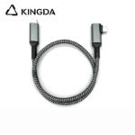 Right angle 90-degree right bend right turn left turn left bend USB3.1 USB 3.2 5A 100W Type C To C male 20Gb Gen 2 with E-mark Fast Charging High speed USB C Metal case shell Cable - Image 3