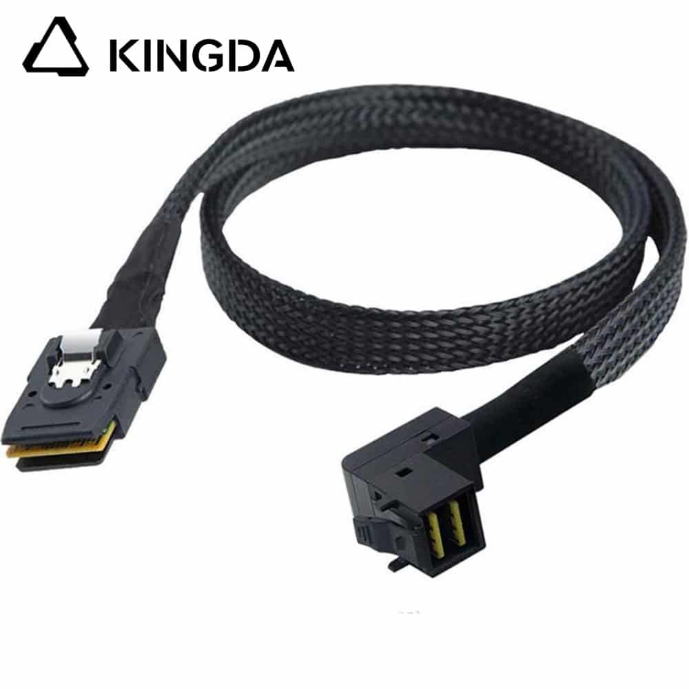 right-angle-MINI-SAS-8643-to-MINI-SAS-8087.jpg Mini SAS HD right angle 90 degree SFF-8643 to SFF 8087 High Speed Server Internal Connection cable - Image 1