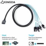 Right angle 90 degree PCIE Oculink SFF 8611 4I To 4X SATA 7P High-Speed Connection cables
