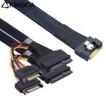 Fully enclosed anti-slip insertion anti-tilt insertion Slim SAS SFF 8654 8I (74P) to Dual U.2 SFF 8639 with SATA 15P Data Connection Cable - Image 6