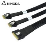 Fully enclosed anti-slip insertion anti-tilt insertion Slim SAS SFF 8654 8I (74P) to dual SFF 8654 4i High speed data Connection Cable - Image 6