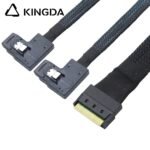 Fully enclosed anti-slip insertion anti-tilt insertion Slim SAS SFF 8654 8I (74P) to Dual right turn right bend SFF-8087 High speed Data Connection Cable - Image 6