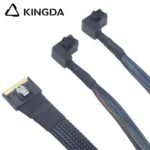 Fully enclosed anti-slip insertion anti-tilt insertion Slim SAS SFF 8654 8I (74P) to dual right angle 90 degree SFF 8643 High speed data Connection Cable - Image 6