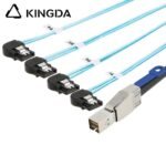 PCIE MINI SAS SFF-8644 36P to 4X left turn left bend SATA 7P female with spring Server Connection Cable - Image 4