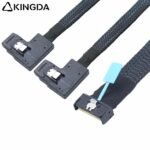 Slim SAS SFF 8654 MCIO 8I (74P) to dual 2X right turn right bend SFF-8087 PCIE5.0 Data Connection Cable - Image 6