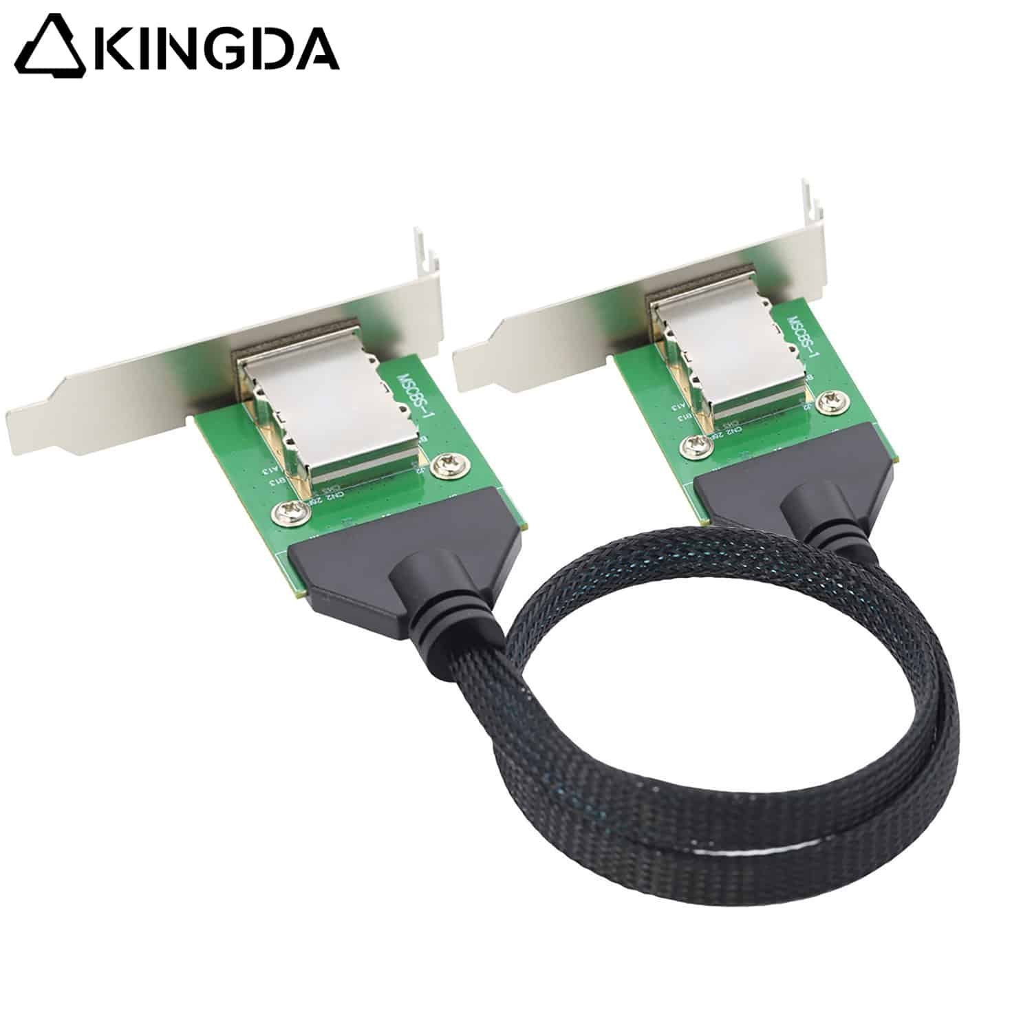 slim-sas-sff-8088-26p-receptacle-to-slim-sas-sff-8088-26p-receptacle.jpg PCIE MINI SAS SFF-8088 26P Female receptacle to SFF 8088 female receptacle Server Connection Cable - Image 1
