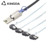 PCIE MINI SAS SFF-8088 26P to 4 left turn left bend SATA 7P Server Connection Cable - Image 5